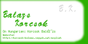 balazs korcsok business card